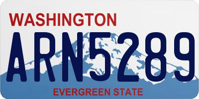 WA license plate ARN5289