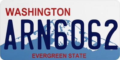 WA license plate ARN6062