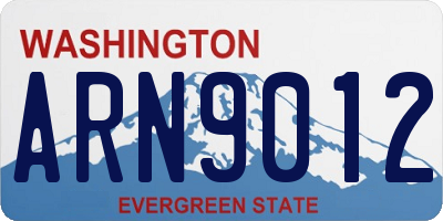 WA license plate ARN9012
