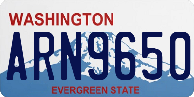 WA license plate ARN9650