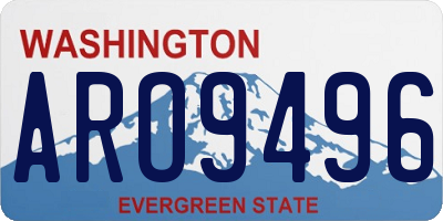 WA license plate ARO9496