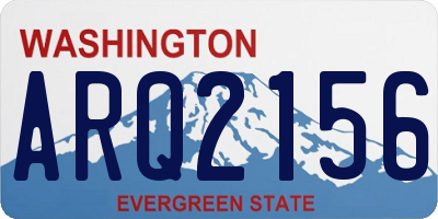 WA license plate ARQ2156