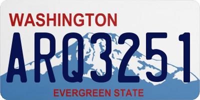 WA license plate ARQ3251