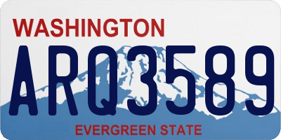 WA license plate ARQ3589