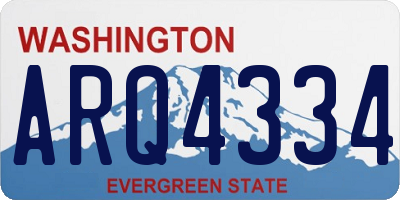 WA license plate ARQ4334