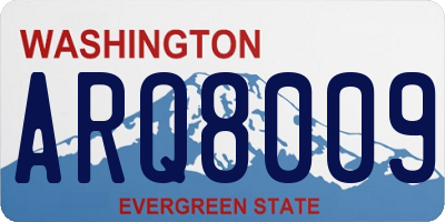 WA license plate ARQ8009