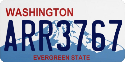 WA license plate ARR3767