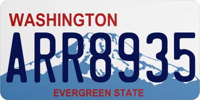 WA license plate ARR8935