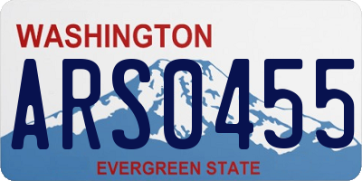 WA license plate ARS0455