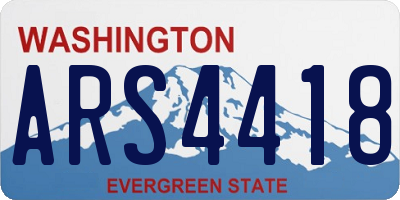 WA license plate ARS4418
