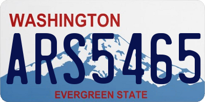 WA license plate ARS5465