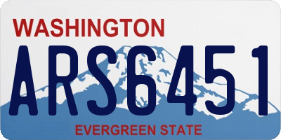 WA license plate ARS6451