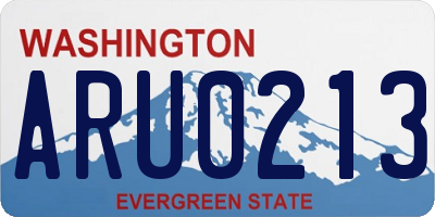 WA license plate ARU0213
