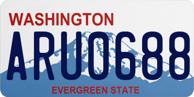 WA license plate ARU0688