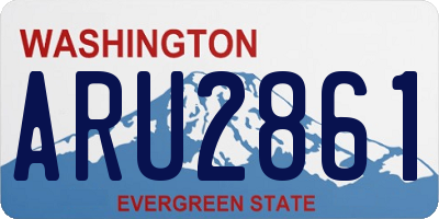 WA license plate ARU2861