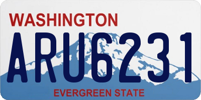 WA license plate ARU6231