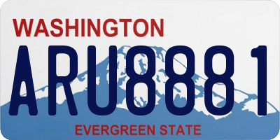 WA license plate ARU8881