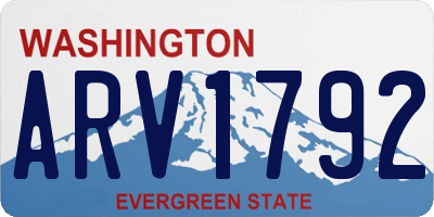 WA license plate ARV1792