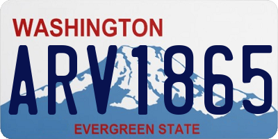 WA license plate ARV1865