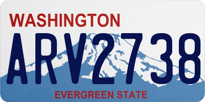 WA license plate ARV2738