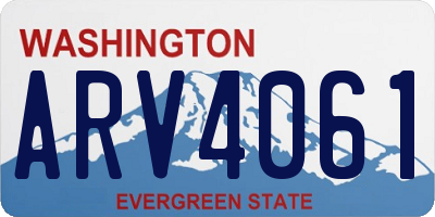 WA license plate ARV4061