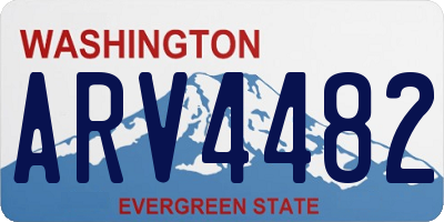 WA license plate ARV4482