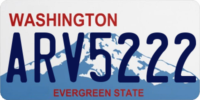 WA license plate ARV5222
