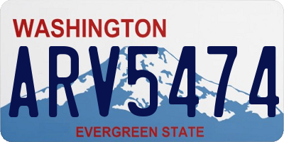 WA license plate ARV5474