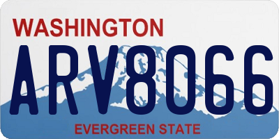 WA license plate ARV8066