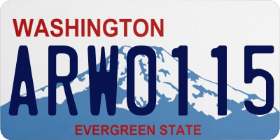 WA license plate ARW0115