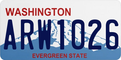 WA license plate ARW1026
