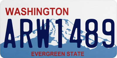 WA license plate ARW1489