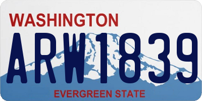 WA license plate ARW1839