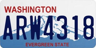 WA license plate ARW4318