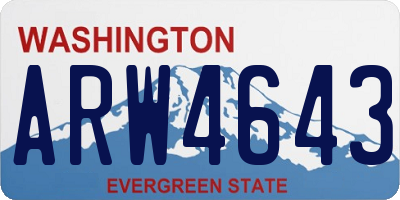 WA license plate ARW4643