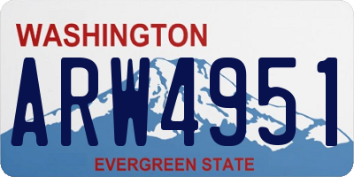 WA license plate ARW4951