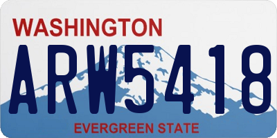 WA license plate ARW5418