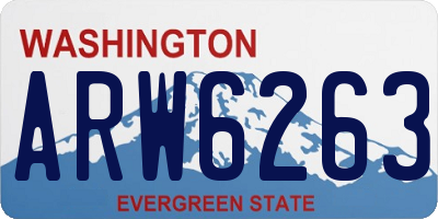 WA license plate ARW6263