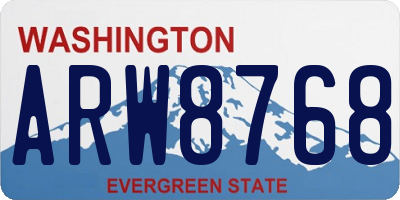 WA license plate ARW8768