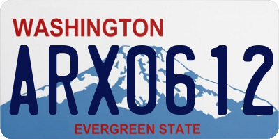 WA license plate ARX0612