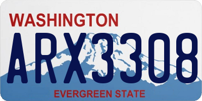 WA license plate ARX3308