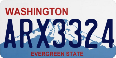 WA license plate ARX3324