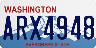 WA license plate ARX4948