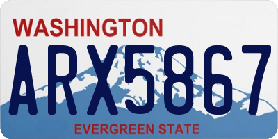 WA license plate ARX5867