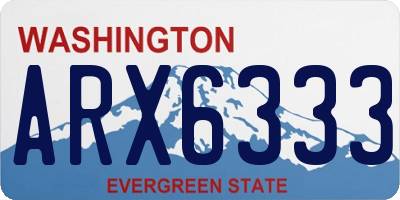 WA license plate ARX6333