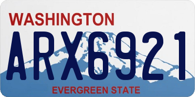 WA license plate ARX6921