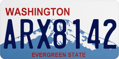 WA license plate ARX8142