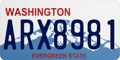 WA license plate ARX8981