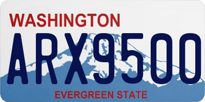 WA license plate ARX9500