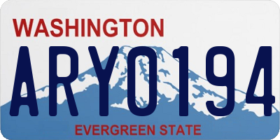 WA license plate ARY0194